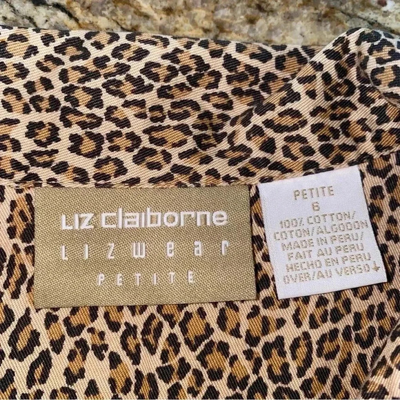 Liz Claiborne Animal Print Blazer Jacket Size 6 Petite BEAUTIFUL - Picture 11 of 12